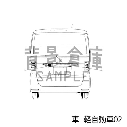 車_背景素材集4（軽自動車）_トーン