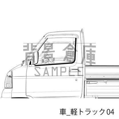 車_背景素材集5（軽トラック）_トーン