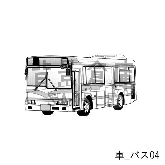 車_背景素材集6（バス）_トーン