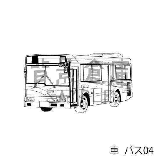 車_背景素材集6（バス）_トーン