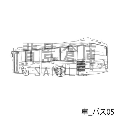 車_背景素材集6（バス）_トーン