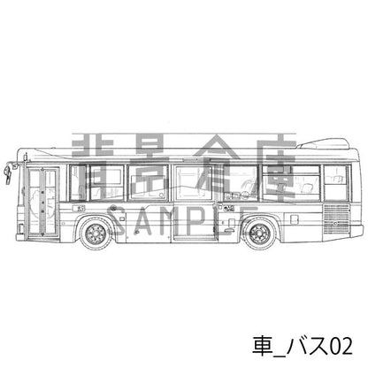 車_背景素材集6（バス）_トーン