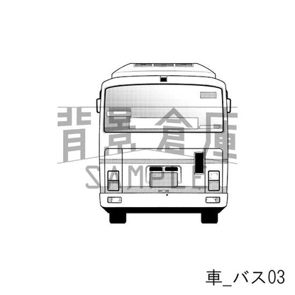 車_背景素材集6（バス）_トーン