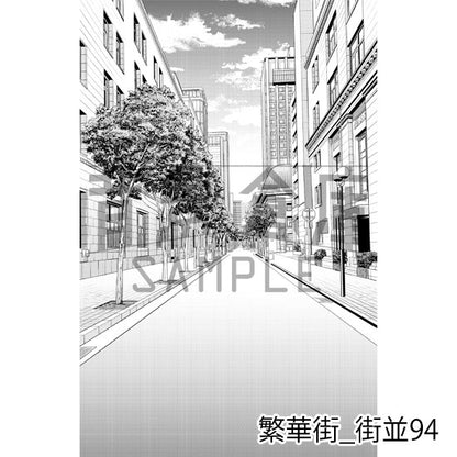 繁華街の街並（トーンつき）です。