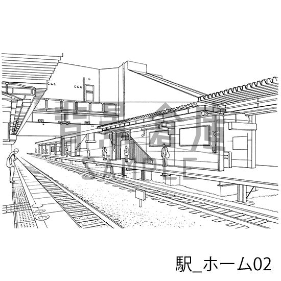 駅_ホーム02_トーン