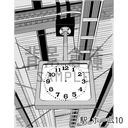 駅のホーム（トーンつき）です。