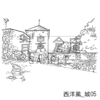 西洋風_背景素材集4（城）_トーン