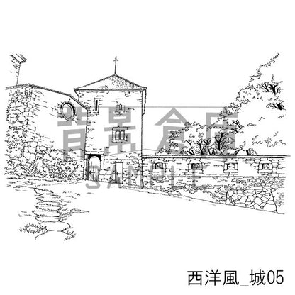 西洋風_背景素材集4（城）_トーン