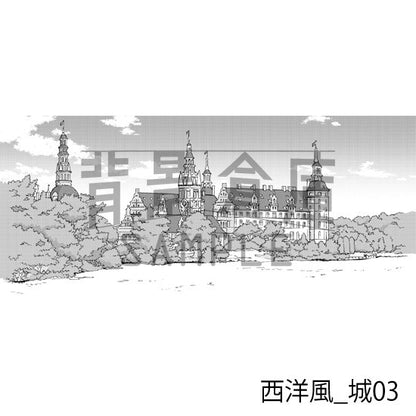 西洋風_背景素材集4（城）_トーン