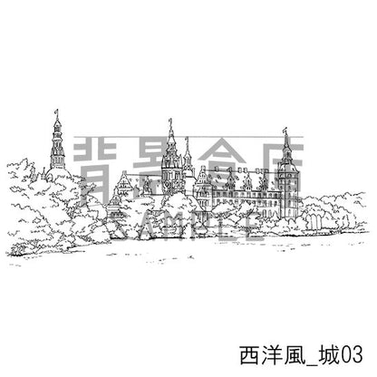 西洋風_背景素材集4（城）_トーン