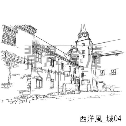 西洋風_背景素材集4（城）_トーン