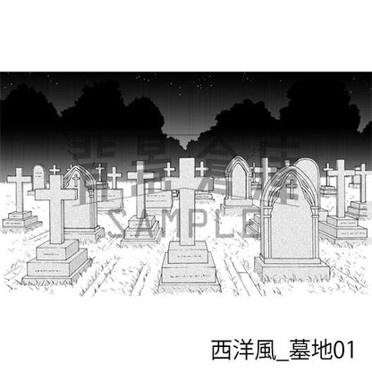 西洋風の背景（トーンつき）です。