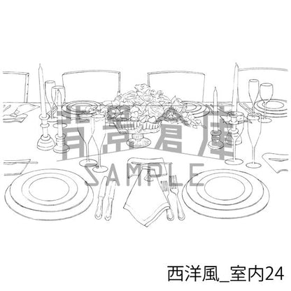 西洋風_背景素材集5（外観 室内 墓地）_トーン