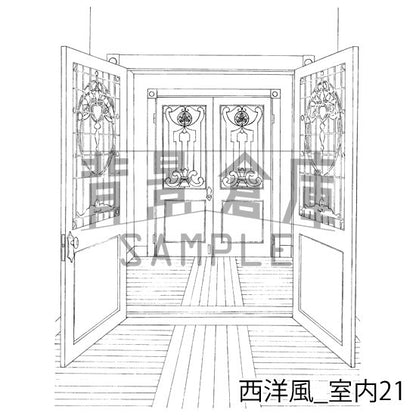 西洋風_背景素材集5（外観 室内 墓地）_トーン