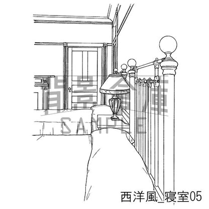 西洋風_背景素材集6（寝室）_トーン
