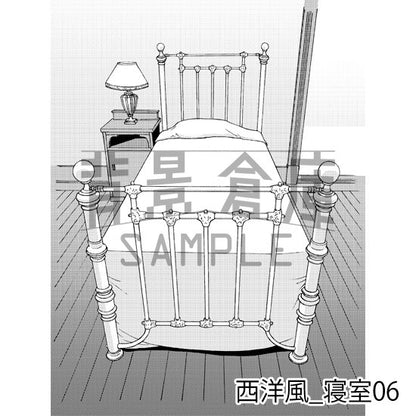 西洋風_背景素材集6（寝室）_トーン