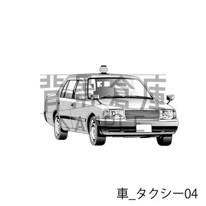 車_背景素材集7（タクシー）_トーン
