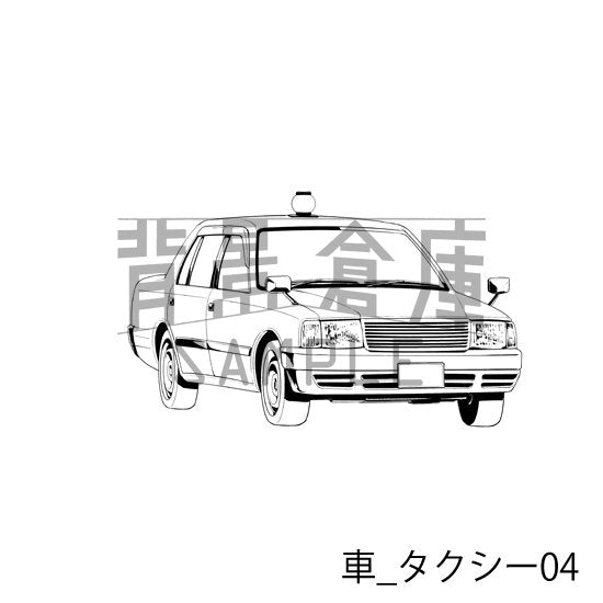車_背景素材集7（タクシー）_トーン