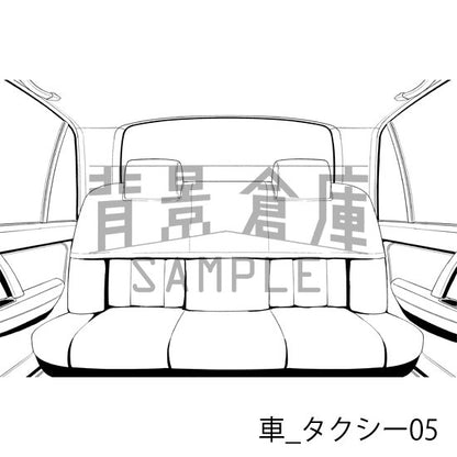 車_背景素材集7（タクシー）_トーン