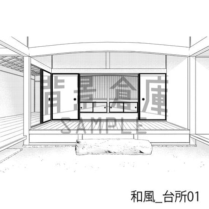 和風の背景（リメイク版・トーンつき）です。