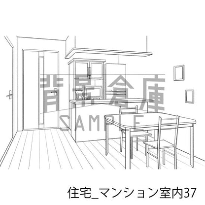 住宅_背景素材集20（マンション室内）_トーン