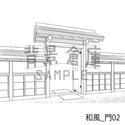 和風の背景（リメイク版・トーンつき）です。