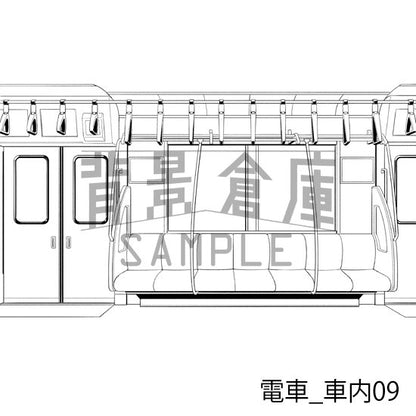 電車_車内09_トーン