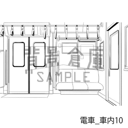 電車_車内10_トーン