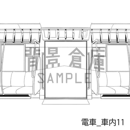 電車_車内11_トーン