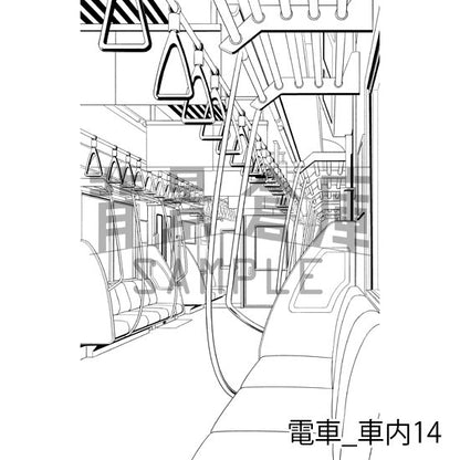 電車_車内14_トーン