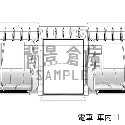 電車_背景素材集3（車内）_トーン