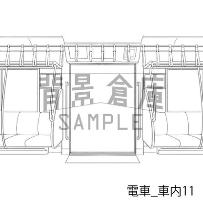 電車_背景素材集3（車内）_トーン