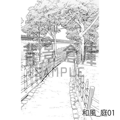 和風の背景（リメイク版・トーンつき）です。