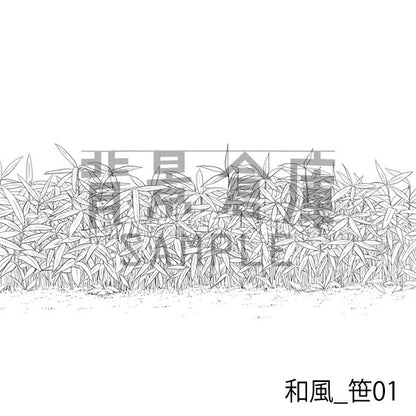 和風_背景素材集3（外観 庭）_トーン