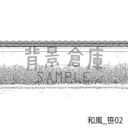 和風_背景素材集3（外観 庭）_トーン