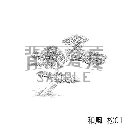 和風_背景素材集3（外観 庭）_トーン