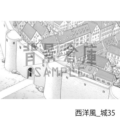 西洋風_背景素材集22（城）_トーン