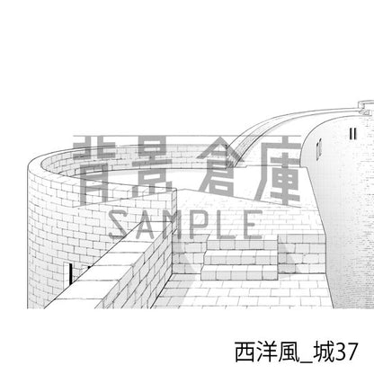 西洋風_背景素材集22（城）_トーン