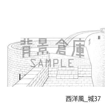 西洋風_背景素材集22（城）_トーン