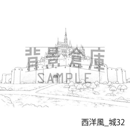 西洋風_背景素材集22（城）_トーン