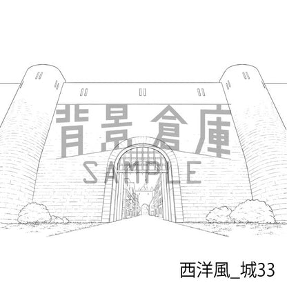 西洋風_背景素材集22（城）_トーン
