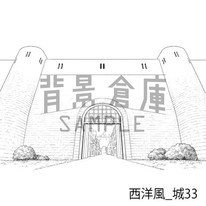西洋風_背景素材集22（城）_トーン