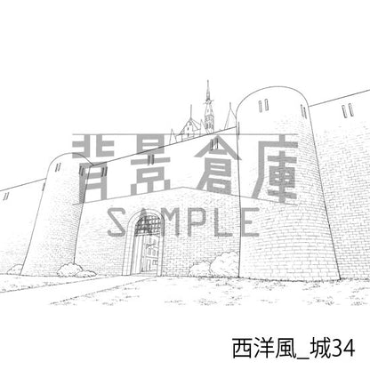 西洋風_背景素材集22（城）_トーン