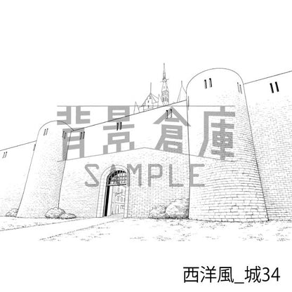 西洋風_背景素材集22（城）_トーン