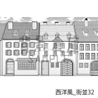 西洋風_背景素材集23（街並）_トーン