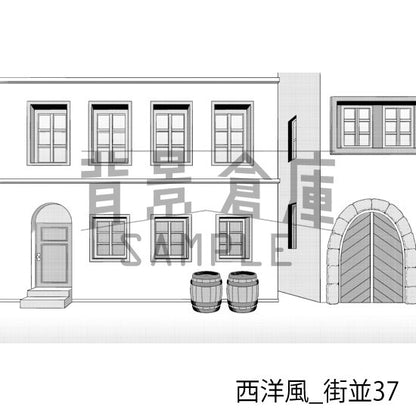 西洋風_背景素材集23（街並）_トーン