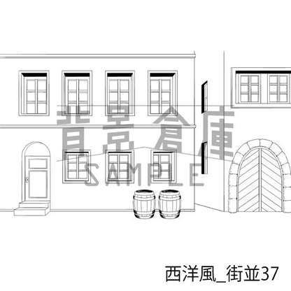 西洋風_背景素材集23（街並）_トーン