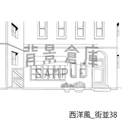西洋風_背景素材集23（街並）_トーン