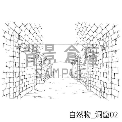 自然物_洞窟02_トーン