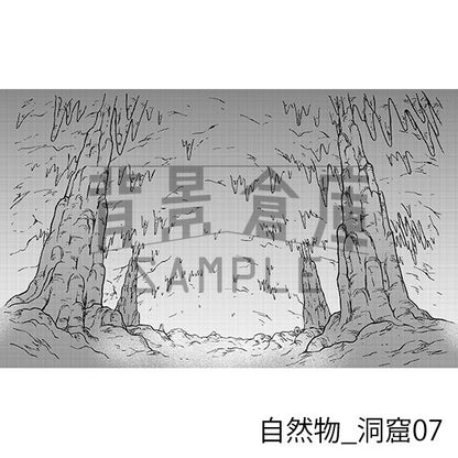 洞窟の背景（トーンつき）です。